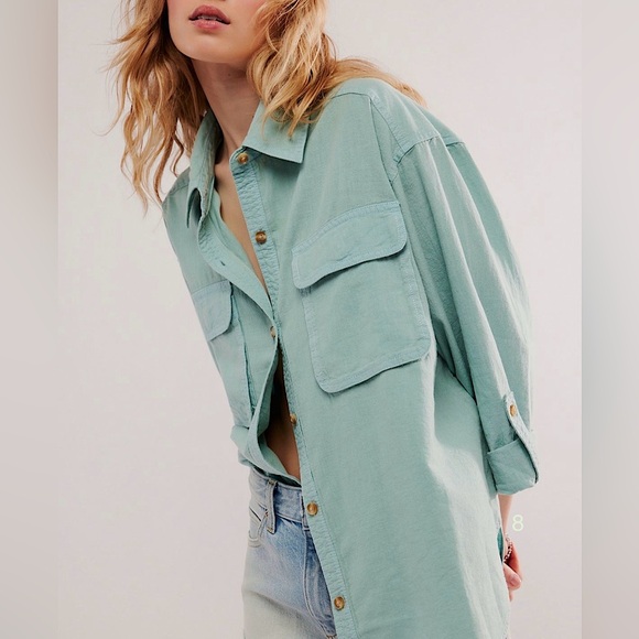 NEW Free People We The Free Made For Sun Linen Shirt - Picture 8 of 10